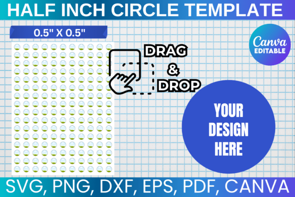 0.5 Inch Circle Template, Circle SVG for Canva & Graphics