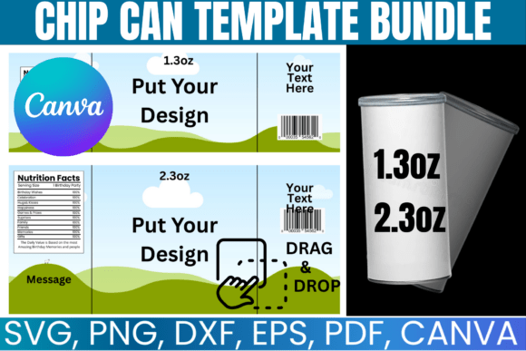 1.3oz–2.3oz Chip Can Template: Canva Graphics for Brand-Forward Snack Marketing