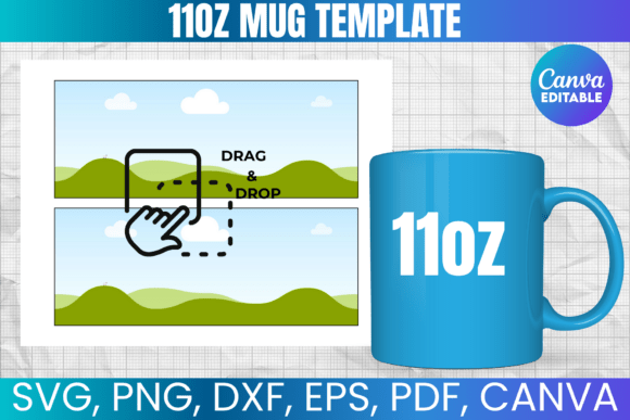 11oz Mug Template: Canva & Graphics Asset