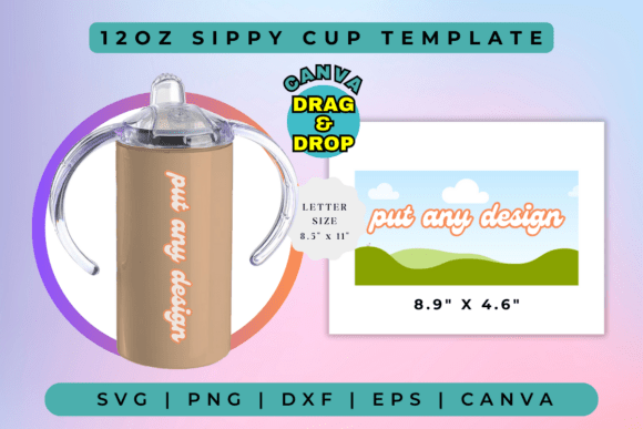 12oz Sippy Cup Template