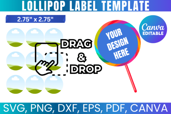 2.75 Inch Lollipop Label Template: Canva Graphics