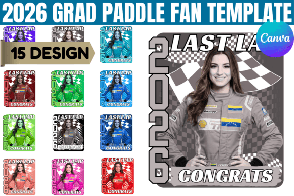 2026 Grad Paddle Fan Template: Canva Graphics for Editorial Impact