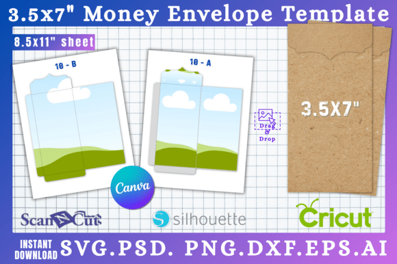 3.5x7 Money Envelope SVG Template 10