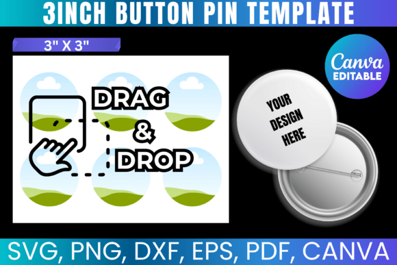 3 Button Pin Template: Canva Graphics for Real Projects