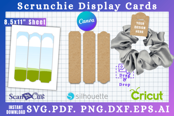 3 Pc Scrunchie Tag SVG Templates 10: Graphics for Canva
