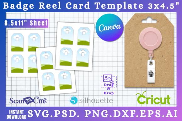 3x4.5 Badge Reel Display Card Template 5 Graphics for Canva