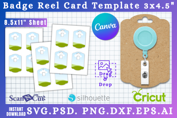 3x4.5 Badge Reel Display Card Template 8 Graphics for Canva