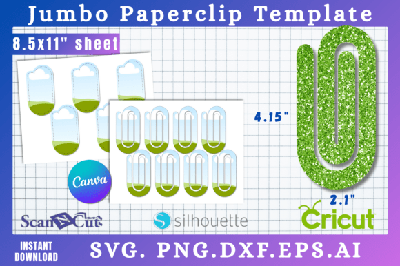 4.15x2.1 Jumbo Paperclip SVG Template