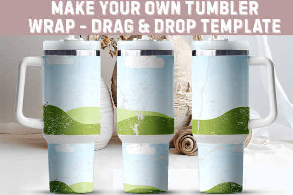 40oz Distressed Tumbler Wrap Template 05 — Canva Graphics