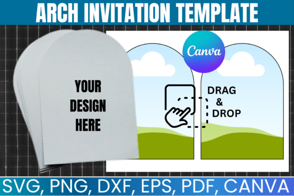 Arch Invitation Template: Arch Shape SVG Graphics for Canva