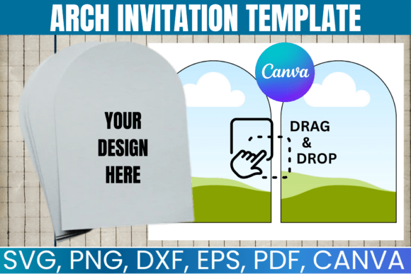 Arch Invitation Template SVG Graphics for Canva