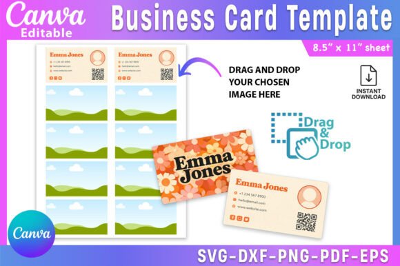 Business Card Template 3.5”x2”: Canva Graphics for Handmade Brands