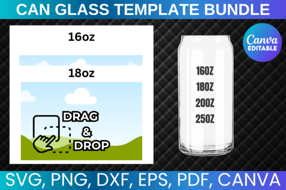 Can Glass Template Bundle: Graphics for Canva Publishers