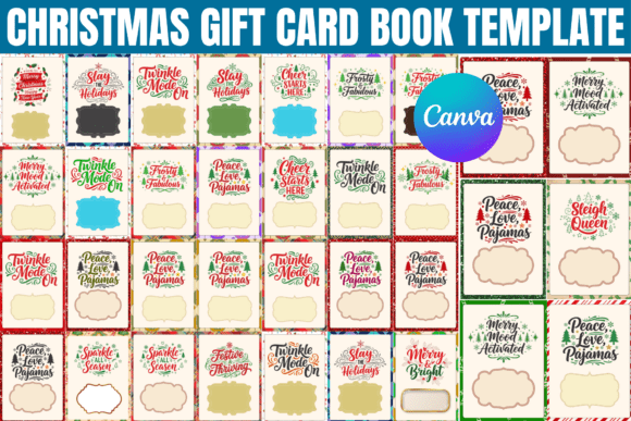 Christmas Gift Card Book Template: Canva Graphics Review