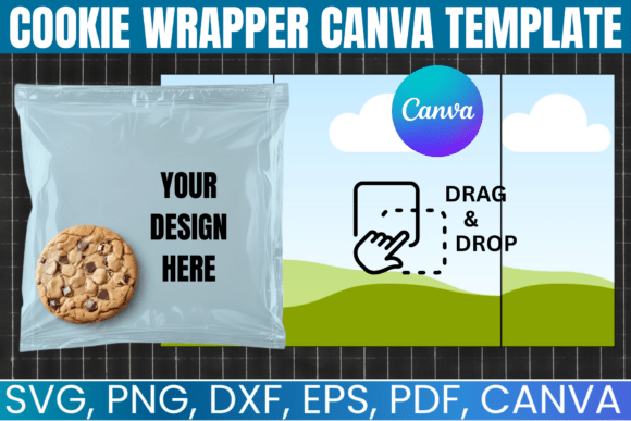 Cookie Wrapper Template: Graphics for Canva & Crafting
