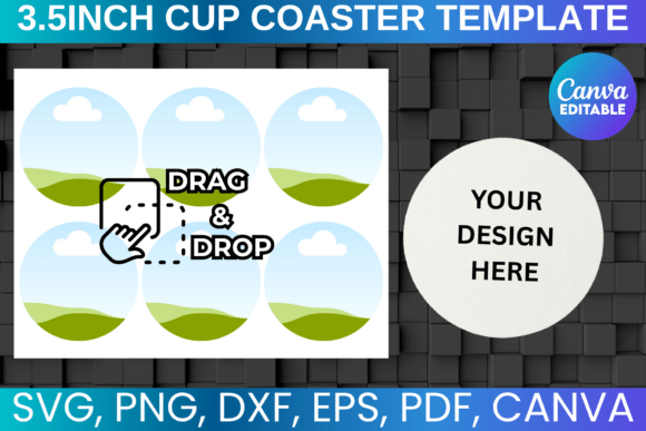 Cup Coaster Template Graphics for Canva Design