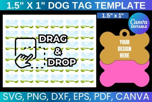 Dog Tag Template, Bone Tag SVG: Canva Graphics Review