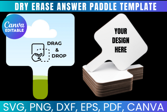 Dry Erase Answer Paddle Template SVG