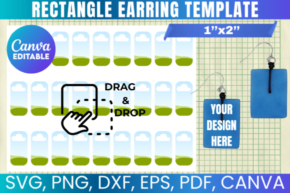 Earring Sublimation Template: Canva Graphics for Crafters