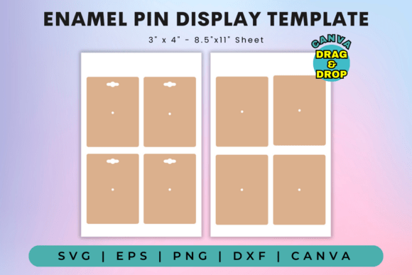 Enamel Pin Display Template: Canva Graphics