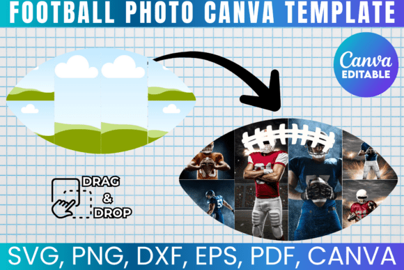 Football Template, Ruddy Photo Collage Graphics for Canva