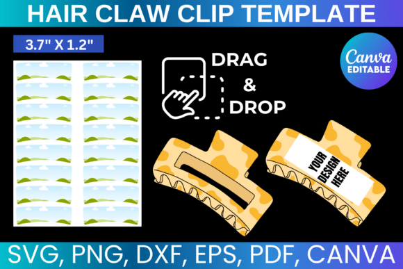 Hair Claw Clip Editable Template: Graphics for Canva