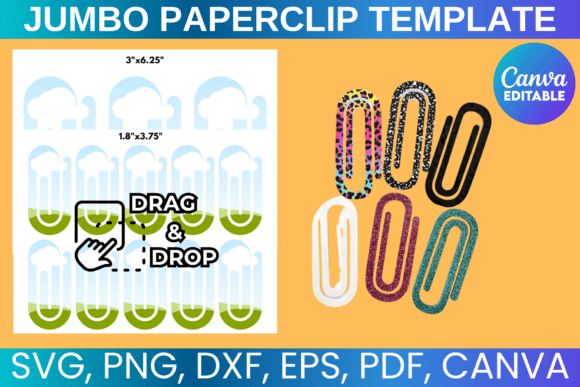 Jumbo Paper Clip Template Graphics for Canva