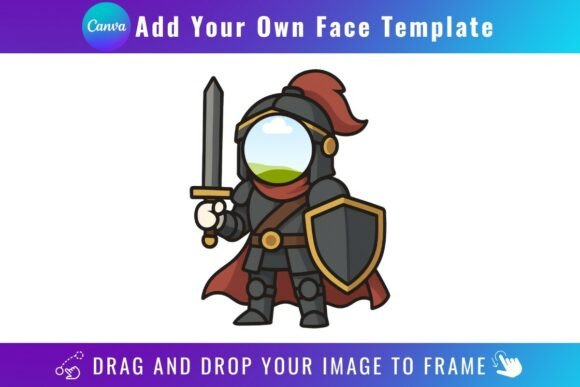 Knight Add Your Own Face Template: Canva Graphics