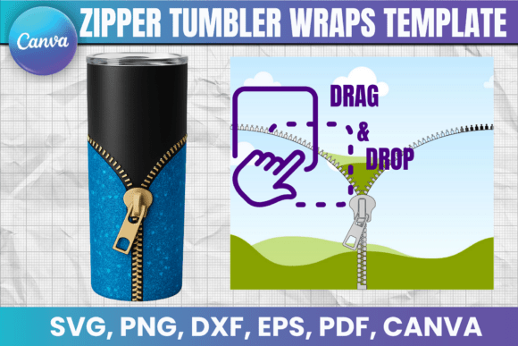 Make Your Own Zipper Tumbler Wraps: Canva Graphics