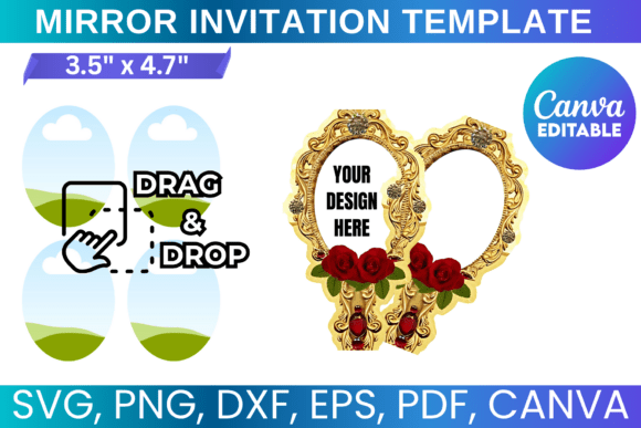 Mirror Invitation Template: Canva Graphics