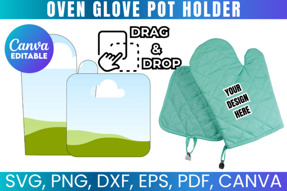 Oven Glove Pot Holder Template: Graphics for Canva