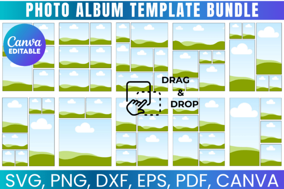 Photo Album Template Bundle: Canva Graphics