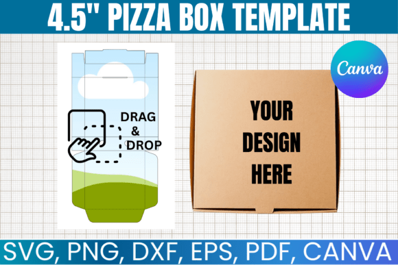 Pizza Box Template, Cookies Box SVG Graphics for Canva