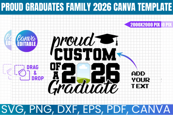 Proud Graduates Family 2026 Template: Canva Graphics