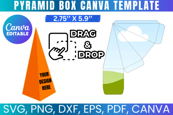 Pyramid Gift Box Template: Canva Graphics