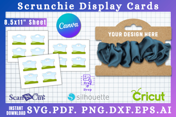 Scrunchie Display Card SVG Template 06: Graphics for Canva & Beyond