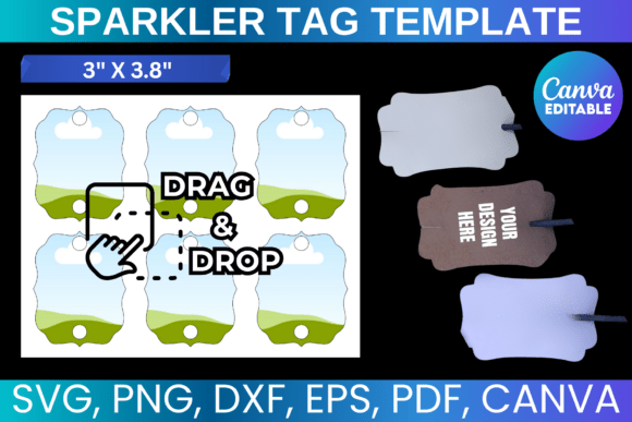 Sparkler Tag Template SVG: Canva Graphics for Handmade Brands