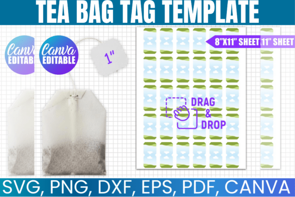 Tea Bag Tag Template: Canva Graphics for Handmade Brands