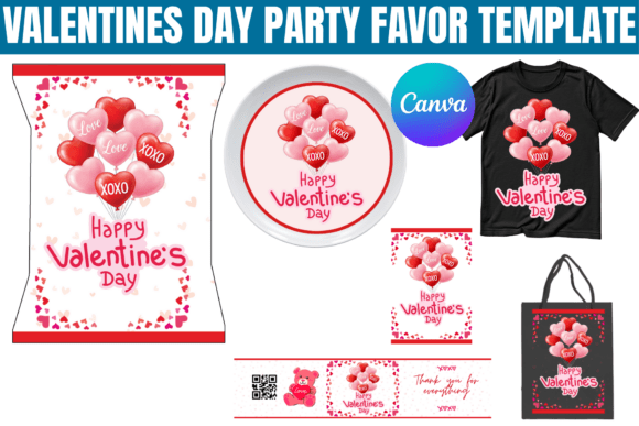 Valentine’s Day Party Favor Template: Canva Graphics