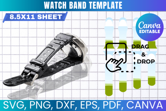 Watch Band Template SVG Graphics for Canva